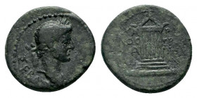 MYSIA. Pergamum. Augustus (27 BC-14 AD). Ae. Charinos, grammateus.

Obv: ΣΕΒΑΣΤΟΣ -Laureate head right.
Rev: XΑ - ΡΙ / ΝΟC - ΓΡΑΜ / ΜΑ - ΤЄИ / ω - N H...