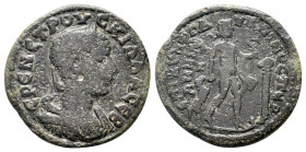 MYSIA.Pergamum. Herennia Etruscilla (Augusta, 249-251). Ae.

Obv: ƐΡƐΝ ƐΤΡΟΥϹΚΙΛΛΑ ϹƐΒ.
Diademed and draped bust of Etruscilla right.
Rev: ƐΠΙ ΚΟΜ Φ Γ...