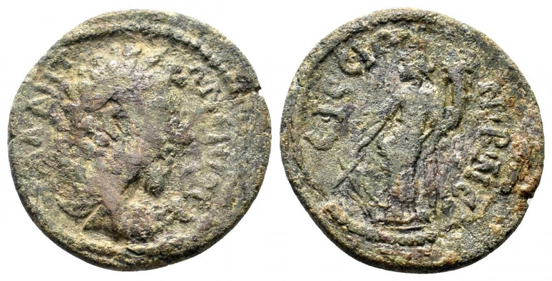 IONIA, Ephesus. Marcus Aurelius (161-180 ). Ae.
Obv: Κ Μ Α ΑΝΤΩΝƐΙΝOC.
Laureate ...
