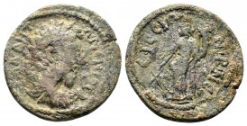 IONIA, Ephesus. Marcus Aurelius (161-180 ). Ae.
Obv: Κ Μ Α ΑΝΤΩΝƐΙΝOC.
Laureate bust of Marcus Aurelius wearing cuirass and paludamentum, right.
Rev: ...