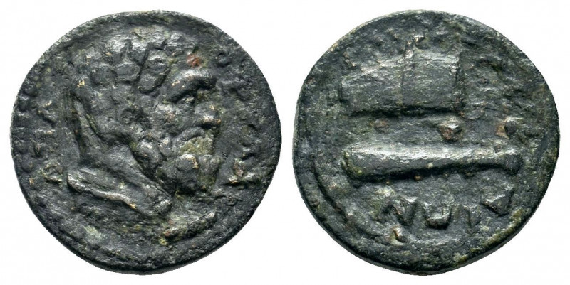 IONIA, Smyrna. Pseudo-autonomous, 2nd century AD. Ae.

Obv: ΟΠΛΟΦVΛΑΖ.
Bust of b...