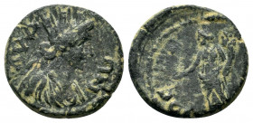 IONIA. Smyrna. Pseudo-autonomous. Time of Trajan (98-117). Ae.

Obv: СΙΠVΛΗΝΗ.
Turreted head of Kybele Sipylene right.
Rev: ΖΜΥΡΝΑΙΩΝ.
Tyche standing ...