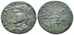 CARIA, Antiochia ad Maeandrum. Gallienus (253-268). Ae.
Obv: AY K ΠΟ ΓAΛΛ[IHNOC].
Radiate, helmeted, draped and cuirassed bust of Gallienus to left,...