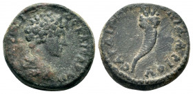 LYDIA, Sardis. Marcus Aurelius (Caesar, 140-144). Ae.

Obv: Μ ΑVΡΗΛΙΟϹ ΚΑΙϹΑΡ VΠ.
Bare-headed, draped bust of Marcus Aurelius (youthful) right.
Rev: Ɛ...