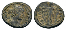 PHRYGIA. Apameia. Faustina II ( 147-175 AD). Ae. 

Obv: ΦΑVϹΤƐΙΝΑ ϹƐΒΑϹΤ.
Draped bust of Faustina II.
Rev: ΑΠΑΜƐΩΝ.
Veiled Demeter standing, l., holdi...