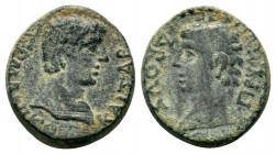 PHRYGIA. Prymnessus. Germanicus and Drusus (Died 19 and 23, respectively). Ae. Possibly struck under Tiberius.

Obv: ΓΕΡΜΑΝΙΚΟΣ ΚΑΙΣΑΡ.
Bare head of G...