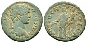 PISIDIA, Antiochia. Caracalla, 198-217.AE Bronze. IMP CAES M AVP ANTONINVS Laureate head of Caracalla to right. Rev. ANTIOCHENI COL CAE Tyche standing...
