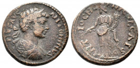 PISIDIA.Antioch.Caracalla.198-217 AD.AE Bronze. IMP C M AVR ANTONI AV, laureate head of Caracalla to right / ANTIOCH GENI COL CA Tyche-Fortuna standin...