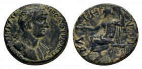PISIDIA. Bagis. Hadrian(117-138).Ae.

Obv: ΑΥΤ ΚΑΙ ΤΡΑΙΑΝΟϹ ΑΔΡΙΑΝ. 
Laureate bust of Hadrian to right, drapery on his left shoulder. 
Rev: ΒΑΓΗΝΩΝ. 
...