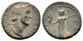 LYCAONIA. Iconium. Antoninus Pius, 138-161. AE (Bronze,.IMP C T A H ANTONINOC, laureate head of Antoninus Pius, right / COL ICO; Minerva/Athena standi...