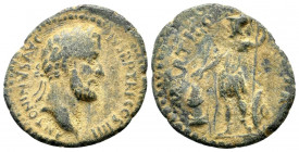 LYCAONIA. Lystra. Antoninus Pius.138-161 AD.AE Bronze.ANTONINVS AVG PIVS P P TR P COS IIII, laureate head of Antoninus Pius, right / MINERVAE COL LVST...