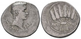 IONIA. Ephesos. Augustus 27 BC-AD 14.AR Cistophor. Bare head right, IMP CAESAR below / Six ears of grain, their stems bound, AUGUSTUS below.RIC 481.
...