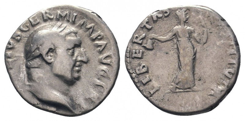 VITELLIUS. 69 AD.Rome mint. AR Denarius.A VITELLIVS GERM IMP AVG TR P: Head of V...