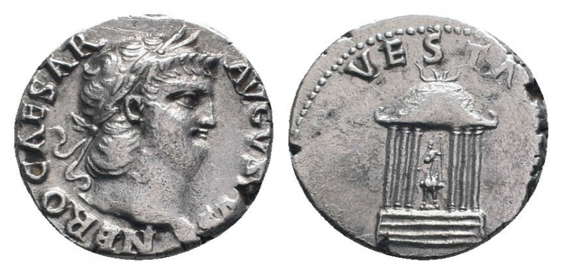 NERO (54-68). Denarius. Rome.

Obv: NERO CAESAR AVGVSTVS.
Laureate head right...