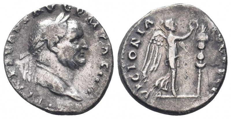 VESPASIAN. (69-79 AD). Denarius. Rome.

Obv : IMP CAES VESP AVG P M COS IIII.
He...