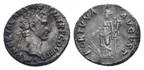 NERVA (96-98). Denarius. Rome.

Obv: IMP NERVA CAES AVG P M TR P COS III P P.
Laureate head right.
Rev: FORTVNA AVGVST.
Fortuna standing left, holding...