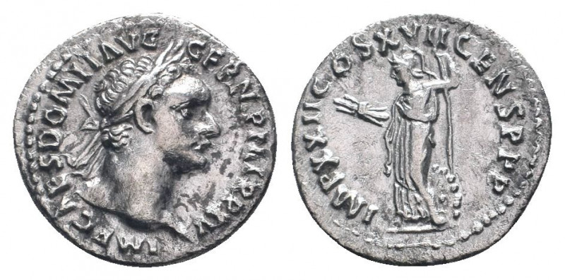 DOMITIAN (81-96). Denarius. Rome.

Obv: IMP CAES DOMIT AVG GERM P M TR P XII.
La...