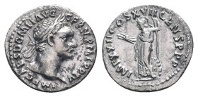 DOMITIAN (81-96). Denarius. Rome.

Obv: IMP CAES DOMIT AVG GERM P M TR P XII.
Laureate head right.
Rev: IMP XXII COS XVII CENS P P P.
Minerva standing...