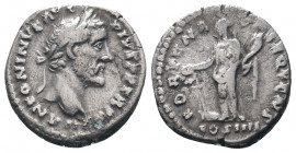 ANTONINUS PIUS (138-161). Denarius. Rome.

Obv : ANTONINVS AVG PIVS P P TR P XXI.
Head of Antoninus Pius, laureate, right.

Rev : FORTVNA OBSEQVENS CO...
