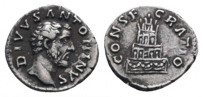 DIVUS ANTONINUS PIUS (Died 161). Denarius. Rome. Struck under Marcus Aurelius.
 ...