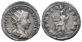 GORDIAN III.238-244 AD. Rome mint.AR Antoninianus.IMP CAES GORDIANVS PIVS AVG, bust of Gordian III, radiate, draped, cuirassed, right / ROMAE AETERNAE...