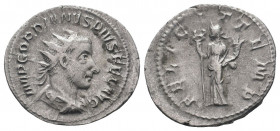 GORDIAN III.238-244 AD. Rome mint.AR Antoninianus.IMP GORDIANVS PIVS FEL AVG, bust of Gordian III, radiate, draped, cuirassed, right / FELICIT TEMP, F...