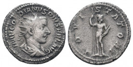 GORDIAN III.238-244 AD. Rome mint.AR Antoninianus.IMP GORDIANVS PIVS FEL AVG, bust of Gordian III, radiate, draped, cuirassed, right / MARTEM PROPVGNA...