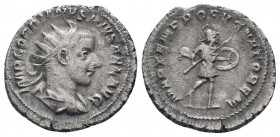GORDIAN III.238-244 AD. Rome mint.AR Antoninianus.IMP GORDIANVS PIVS FEL AVG, bust of Gordian III, radiate, draped, cuirassed, right / MARTEM PROPVGNA...
