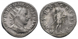 GORDIAN III.238-244 AD. Rome mint.AR Antoninianus.IMP GORDIANVS PIVS FEL AVG, bust of Gordian III, radiate, draped, cuirassed, right / P M TR P III CO...