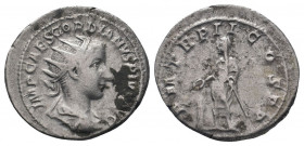GORDIAN III.238-244 AD. Rome mint.AR Antoninianus.IMP CAES M ANT GORDIANVS AVG, bust of Gordian III, radiate, draped, cuirassed, right / P M TR P II C...