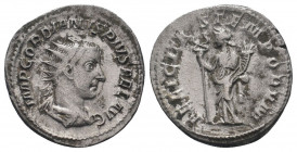 GORDIAN III (238-244). Antoninianus. Rome.IMP GORDIANVS PIVS FEL AVG: Bust of Gordian III, radiate, draped, cuirassed, right / FELICITAS TEMPORVM: Fel...
