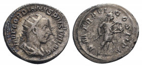 GORDIAN III (238-244). Antoninianus. Rome.

Obv: IMP GORDIANVS PIVS FEL AVG.
Radiate, draped and cuirassed bust right.
Rev: P M TR P IIII COS II P P.
...