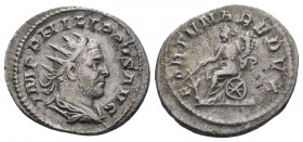PHILIP I.244-249 AD.Rome Mint.AR Antoninianus.IMP PHILIPPVS AVG: Bust of Philip the Arab, radiate, draped, cuirassed, right / FORTVNA REDVX: Fortuna, ...