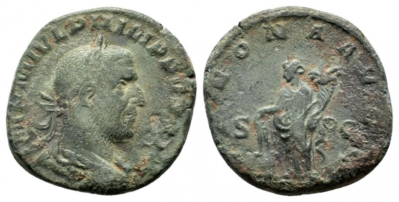 PHILIP I.244-249 AD.Rome Mint.AE sestertius.IMP M IVL PHILIPPVS AVG, laureate, d...