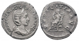 OTACILIA SEVERA (Augusta, 244-249). Antoninianus. Rome.MARCIA OTACIL SEVERA AVG, Bust of Otacilia Severa, diademed, draped, right / PVDICITIA AVG: Pud...