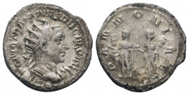 TRAJANUS DECIUS (249-251). Antoninianus. Rome.IMP C M Q TRAIANVS DECIVS AVG, Bust of Trajan Decius, laureate, draped, cuirassed, right / PANNONIAE: Th...