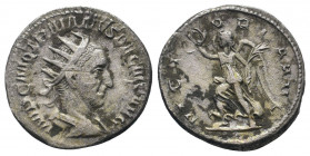 TRAJANUS DECIUS (249-251). Antoninianus. Rome.IMP C M Q TRAIANVS DECIVS AVG, Bust of Trajan Decius, radiate, draped, cuirassed, right / VICTORIA AVG: ...