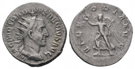 TRAJANUS DECIUS (249-251). Antoninianus. Rome.IMP C M Q TRAIANVS DECIVS AVG, Bust of Trajan Decius, radiate, draped, cuirassed, right / VICTORIA AVG: ...