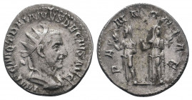 TRAJANUS DECIUS (249-251). Antoninianus. Rome.IMP C M Q TRAIANVS DECIVS AVG, Bust of Trajan Decius, laureate, draped, cuirassed, right / PANNONIAE: Th...
