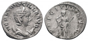 HERENNIA ETRUSCILLA (Augusta, 249-251). Antoninianus. Rome.HER ETRVSCILLA AVG, Bust of Herennia Etruscilla, diademed, draped, on crescent, right / PVD...