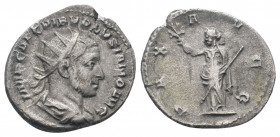 VOLUSIAN (251-253). Antoninianus. Rome.IMP CAE C VIB VOLVSIANO AVG: Bust of Volusian, radiate, draped, cuirassed, right / PAX AVGG: Pax, draped, stand...
