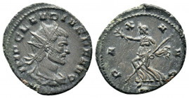 CLAUDIUS II .268-270 AD.Mediolanum mint. Antoninianus.IMP CLAVDIVS P F AVG: Bust of Claudius Gothicus, radiate, draped, right / PAX AVG: Pax, draped, ...