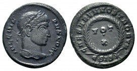 CRISPUS (Caesar, 316-326). Follis. Siscia.

Obv: IVL CRISPVS NOB C.
Laureate head right.
Rev: CAESARVM NOSTRORVM / ASIS (star).
VOT / V in two lines w...