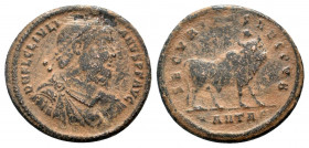JULIAN II.360-363 AD.Antioch mint.AE Follis.D N FL CL IVLI-ANVS P F AVG, Bust of Julian, pearl diademed, draped, cuirassed, right / SECVRITAS REI PVB,...
