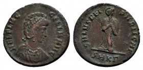 AELIA FLACCILLA (Augusta, 379-386/8). Ae. Cyzicus.

Obv: AEL FLACCILLA AVG.
Diademed and draped bust right.
Rev: SALVS REIPVBLICAE / SMKΓ.
Empress or ...