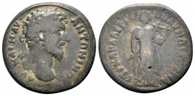 LYDIA. Blaundus. Marcus Aurelius.(161-180).Ae.

Obv : ΑY ΚΑΙ Μ ΑY ΑΝΤΩΝΙΝΟϹ.
Laureate head of Marcus Aurelius to right. 

Rev : ϹΤΡ ΚΛ ΒΑΛЄΡΙΑ ΒΛΑVΝΔЄ...