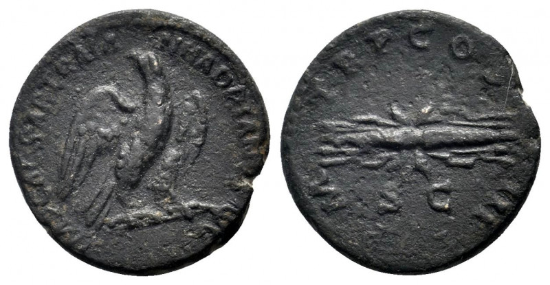 HADRIAN.117-138 AD.Rome Mint. AE Quadrans

Obv : IMP CAESAR TRAIAN HADRIANVS AVG...