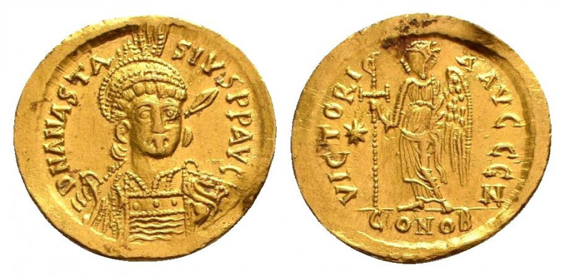 ANASTASIUS I (491-518). GOLD Solidus. Constantinople.

Obv: D N ANASTASIVS P P A...