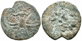 ABRAXAS.LEAD GNOSTIC TALISMAN.Circa 3rd-4th centuries.BP Tessera.

Obverse : Abraxas
Reverse : Blank

Reference : ?

Weight : 56.1 gr
Diameter : 55 mm