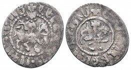 CILICIAN ARMENIA.Gosdantin III.1344-1363.Sis Mint.AR Takvorin.Gosdantin III on horseback right, wearing crown with pendilia, holding cross sceptre and...